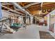 Unfinished basement with exposed beams and utilities for flexible usage at 1792 Hoffman Rd, Gastonia, NC 28054