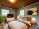 Cozy bedroom with wood ceiling, two windows, and stylish decor at 2328 Milton Ave, Gastonia, NC 28052