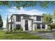 New construction with black framed windows, a black door, and professional landscaping with green grass at 242 Shoreline Loop, Mooresville, NC 28117
