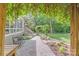 Charming backyard patio with walkway and lush landscaping at 2635 Cotton Planter Ln, Charlotte, NC 28270