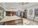 Well lit bedroom with a ceiling fan and large windows at 282 Fischer Rd, Fort Mill, SC 29175