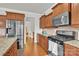 Well-appointed kitchen featuring stainless steel appliances and hardwood floors at 282 Fischer Rd, Fort Mill, SC 29175