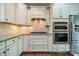 Well-equipped kitchen featuring stainless steel appliances and stylish white cabinetry at 3043 Santee Ct, Fort Mill, SC 29707