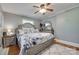 Elegant bedroom featuring a decorative bed frame, wood floors, and soft, neutral colors at 308 Gillsbrook Rd, Lancaster, SC 29720