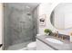 Stylish bathroom showcases a glass enclosed shower and modern vanity at 6501 Piney Path Rd, Charlotte, NC 28212