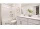 Functional bathroom with a combined tub and shower, and a double sink vanity at 1027 Hostler Ln, York, SC 29745