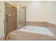 Bathroom with a soaking tub and shower, featuring tiled accents at 1141 Ardwyck Pl, Rock Hill, SC 29730