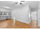 Updated kitchen with stainless steel appliances, grey cabinets, and hardwood floors at 115 W 5Th Ave, Gastonia, NC 28052