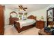 Main bedroom featuring coordinated furniture, carpet flooring, and a ceiling fan at 1720 Lowe Dr, Catawba, NC 28609