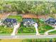Aerial view of three upscale homes with landscaped lawns and a beautiful greenway at 2954 Holbrook Rd, Fort Mill, SC 29715