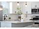Close-up of the kitchen area featuring white cabinetry, sleek countertops, and stainless steel appliances at 5112 Izzo Ln, Charlotte, NC 28214