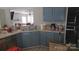 The kitchen has sleek countertops and painted blue cabinets at 632 Pawley Dr, Charlotte, NC 28214
