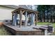 Outdoor kitchen with a grill and dining area perfect for outdoor dining at 7648 Forest Oak Dr, Denver, NC 28037