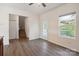 Eat-in kitchen area featuring stainless steel appliances, access to backyard, and plenty of natural light at 1175 Valley St # 111, Statesville, NC 28677