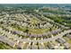 Serene aerial view of a meticulously planned community surrounded by lush greenery and well-maintained homes at 13315 Hunting Birds Ln, Charlotte, NC 28278