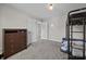 Cozy bedroom with a bunk bed, carpeted floors, and access to a closet and additional living space at 13315 Hunting Birds Ln, Charlotte, NC 28278