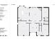 Detailed first floor floorplan featuring a kitchen, living room, dining room, garage, and bedroom at 135 Canoe Pole Ln, Mooresville, NC 28117
