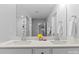 Bathroom featuring double vanity with white cabinets, quartz countertop, and modern fixtures at 154 Cotton Field Dr, Statesville, NC 28677