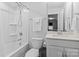 Bathroom with a tub shower, toilet and vanity at 154 Cotton Field Dr, Statesville, NC 28677