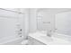 This bathroom features a single sink vanity, shower-tub combo, and a large mirror at 231 Miramar Dr, York, SC 29745