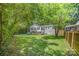 Spacious backyard, surrounded by lush greenery and mature trees, provides shade and seclusion at 3529 Trent St, Charlotte, NC 28209