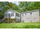 Charming backyard features a deck, lush lawn, and mature trees, creating a peaceful outdoor retreat at 3529 Trent St, Charlotte, NC 28209