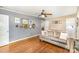 Inviting living room with hardwood floors, a comfortable sofa, and stylish decor at 3529 Trent St, Charlotte, NC 28209