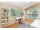 Bright office featuring lots of windows, hardwood floors, and built-in shelving at 3529 Trent St, Charlotte, NC 28209