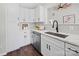 Kitchen area featuring modern cabinets, quartz countertops, and stainless steel appliances at 4101 New Castle Ln, Monroe, NC 28110