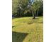 A sprawling backyard with lush lawn and mature trees offers ample space for outdoor activities at 642 Boger St, Mooresville, NC 28115
