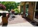 Charming brick patio with a round table and chairs, ideal for outdoor dining and relaxing in a private setting at , Hickory, NC 28602