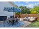Backyard patio with comfortable seating, fire pit, and a charming outdoor dining area at 1001 Old Charlotte Rd, Concord, NC 28027