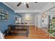 View of dining room with ceiling detail, and dining set on hardwood floors at 1001 Old Charlotte Rd, Concord, NC 28027