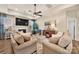 Spacious living room featuring a fireplace, comfortable seating, and modern décor at 1497 Striped Bass Ln, Clover, SC 29710