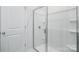 Clean bathroom with a glass-enclosed shower and bright white fixtures at 207 Giant Oak Ave, Statesville, NC 28677