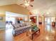 Inviting living room with open floor plan, seamlessly connecting the kitchen, dining, and foyer spaces at 2547 Bill Thompson Rd, Lancaster, SC 29720