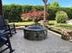 Cozy outdoor fire pit area with rocking chairs and bench seating at 3000 J R Ct, Stanley, NC 28164