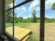 Backyard view from the interior showing a deck and treed lot at 3650 Sentry Rd, Lancaster, SC 29720