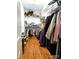 Walk-in closet with hardwood floors and plenty of storage space at 414 Fulton Dr, Kings Mountain, NC 28086