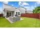 Backyard with artificial turf, patio furniture and a wooden fence at 432 Belton St, Charlotte, NC 28209