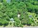 Overhead view showing the location of the property in a lush, wooded area with mature trees in a nature setting at 4585 Sunrise Beach Rd, Catawba, NC 28609