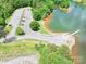 An aerial view of the boat launch, parking, and lake access points for outdoor recreation activities at 4585 Sunrise Beach Rd, Catawba, NC 28609