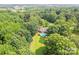Stunning aerial view of a private backyard with an in-ground pool surrounded by lush greenery at 4805 Nesbitt Rd, Monroe, NC 28112