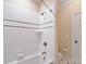 Bathroom featuring subway tile in the shower, a toilet, and white fixtures at 5827 Rileys Ridge Rd, Charlotte, NC 28226