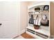 A well-organized mudroom features cubbies, hooks, and shoe storage at 5827 Rileys Ridge Rd, Charlotte, NC 28226