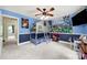 This whimsical bedroom features a unique bunk bed, blue walls, and playful decor, creating an imaginative space at 8524 Quarters Ln, Mint Hill, NC 28227