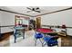 Spacious game room features neutral carpet, an octagon game table, and foosball at 8524 Quarters Ln, Mint Hill, NC 28227