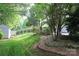 Backyard with a shed and grass at 9814 Fernspray Rd, Charlotte, NC 28215