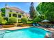 Backyard oasis with a sparkling swimming pool, patio area, and lush landscaping, perfect for outdoor enjoyment at 10327 Oak Pond Cir, Charlotte, NC 28277