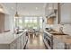 Modern kitchen featuring stainless steel appliances, spacious island, and adjacent dining area at 11000 Strike The Gold Ln, Waxhaw, NC 28173